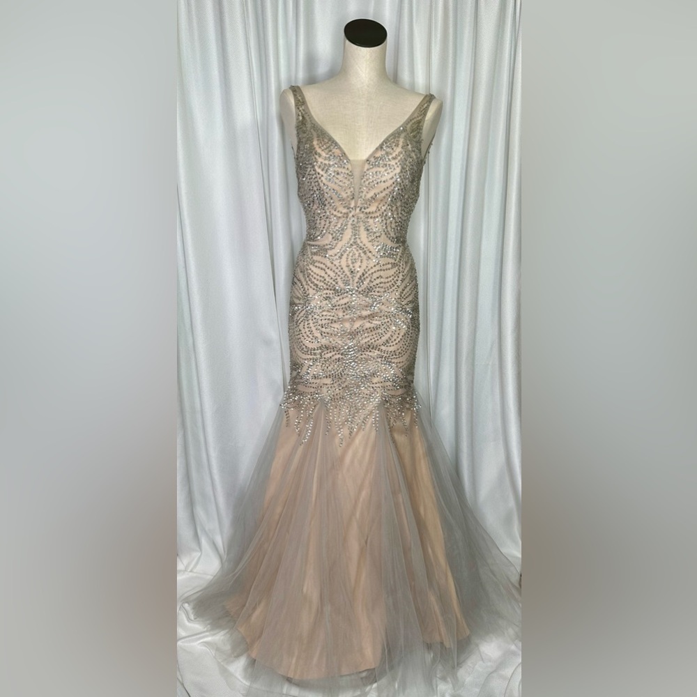 Aspeed Beaded Embroidered Tulle Mermaid Dress embroidered bodice size S